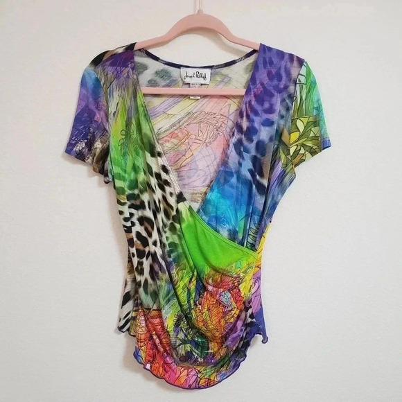 Joseph Ribkoff Tops - Joseph Ribkoff Colorful Animal Wrap Top